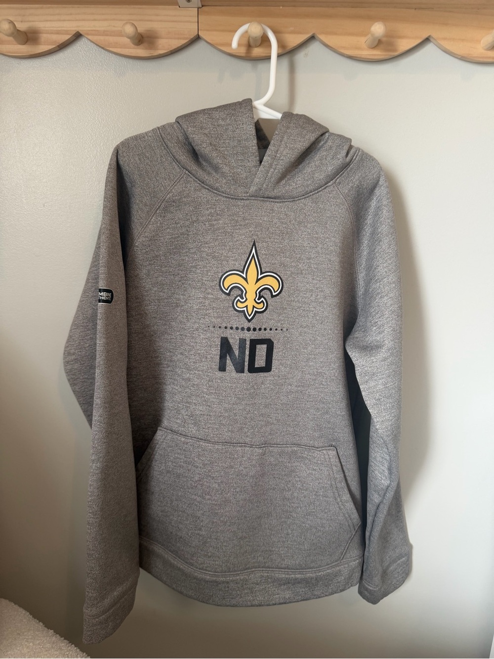 Under Armour NFL New Orleans Saints Gray Hoodie Youth XL Pullover Football